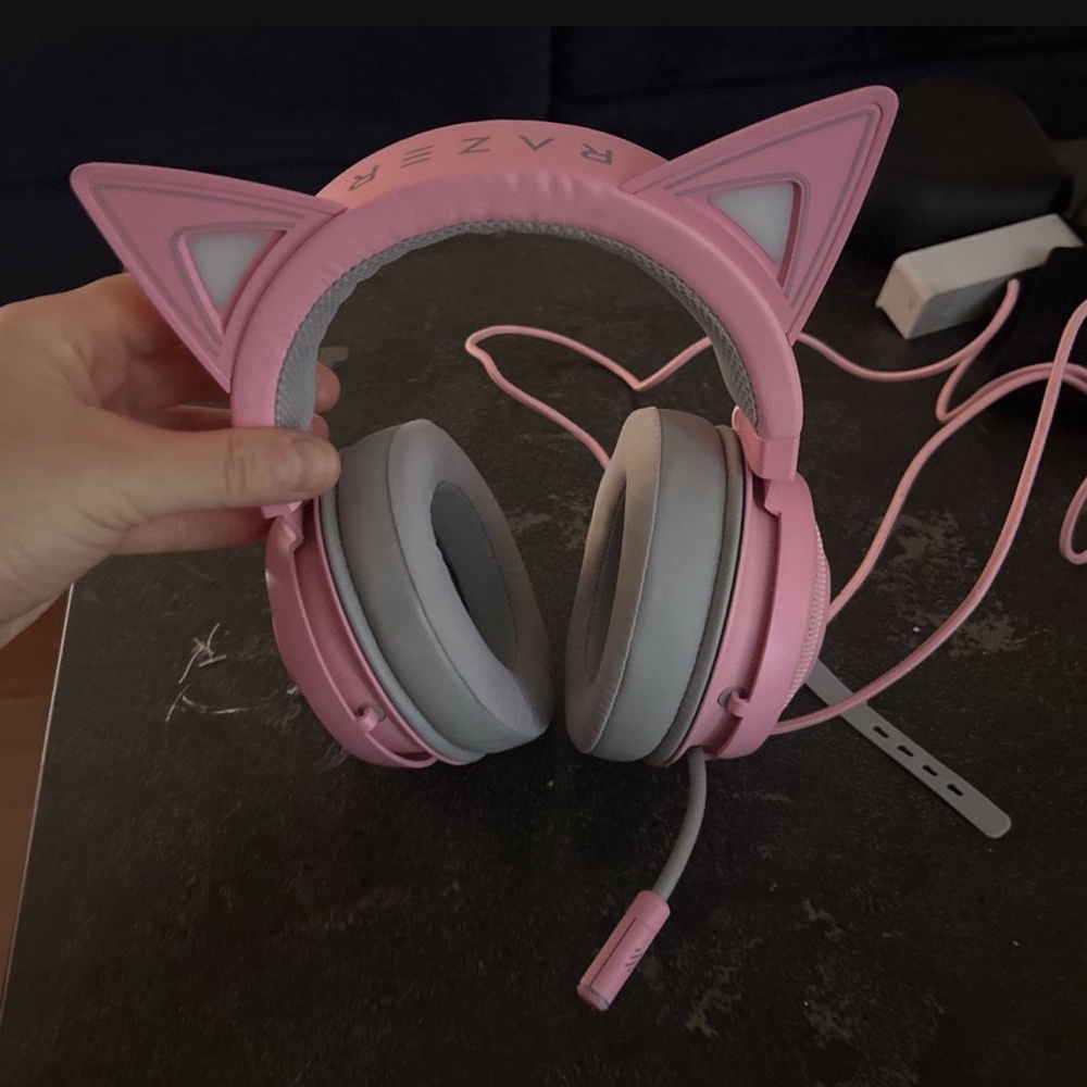 Razer Pink Gaming Headset with Cat Ears